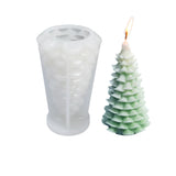 2 PCS 3D Christmas Tree DIY Candle Silicone Molds, for Xmas Tree Scented Candle Making, White, 6.7x10.6cm, Inner Diameter: 5.6x9.7cm