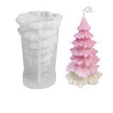 2PCS 3D Christmas Tree DIY Candle Silicone Molds, for Xmas Tree Scented Candle Making, White, 10x9.5x16cm, Inner Diameter: 14.7x9.6x9.3cm