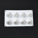 2PCS Cone DIY Candle Silicone Molds, for Scented Candle Making, 8 Cavities, White, 29.5x17x7.3cm, Hole: 7mm, Inner Diameter: 5.9x7.1cm