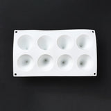 2PCS Cone DIY Candle Silicone Molds, for Scented Candle Making, 8 Cavities, White, 29.5x17x7.3cm, Hole: 7mm, Inner Diameter: 5.9x7.1cm