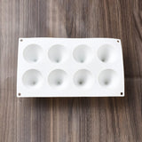 2PCS Cone DIY Candle Silicone Molds, for Scented Candle Making, 8 Cavities, White, 29.5x17x7.3cm, Hole: 7mm, Inner Diameter: 5.9x7.1cm