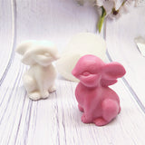 2PCS Rabbit DIY Candle Silicone Molds, Resin Casting Molds, For UV Resin, Epoxy Resin Jewelry Making, White, 23x65x74mm