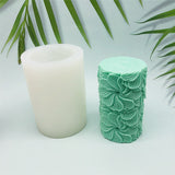 2PCS DIY Candle Silicone Molds, Resin Casting Molds, For UV Resin, Epoxy Resin Jewelry Making, Column with Flower, White, 8.3x1.1x12cm