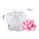 5PCS Succulent Plants Shape DIY Candle Silicone Molds, Resin Casting Molds, For UV Resin, Epoxy Resin Jewelry Making, White, 48x57x31mm