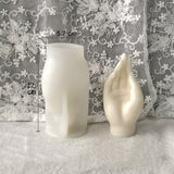 2PCS Gesture DIY Candle Silicone Molds, Resin Casting Molds, For UV Resin, Epoxy Resin Jewelry Making, White, 6.4x5.5x12.2cm
