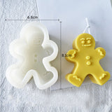 2PCS Christmas Theme DIY Candle Silicone Molds, Resin Casting Molds, For UV Resin, Epoxy Resin Jewelry Making, Gingerbread Man, White, 8.5x7x3.3cm