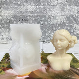 2PCS Girl DIY Candle Silicone Molds, Resin Casting Molds, For UV Resin, Epoxy Resin Jewelry Making, White, 10x7.5x7.1cm