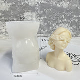 2PCS Girl DIY Candle Silicone Molds, Resin Casting Molds, For UV Resin, Epoxy Resin Jewelry Making, White, 7.8x5.8x9.4cm