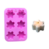 4PCS Christmas Theme DIY Candle Silicone Molds, Resin Casting Molds, For UV Resin, Epoxy Resin Jewelry Making, Snowflake, Orchid, 25.5x17.2cm