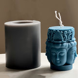 2 PCS DIY Candle Silicone Molds, Resin Casting Molds, For UV Resin, Epoxy Resin Jewelry Making, Avalokitesvara Head, Gray, 7.8x9.7cm