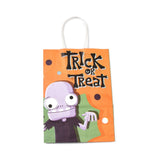 30 pc Halloween Theme Kraft Paper Gift Bags, Shopping Bags, Rectangle, Colorful, Skull Pattern, Finished Product: 21x14.9x7.9cm