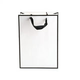 10 pc Rectangle Paper Bags, with Handles, for Gift Bags and Shopping Bags, White, 28x20x0.6cm