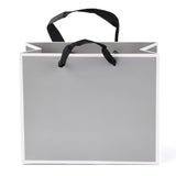 10 pc Rectangle Paper Bags, with Handles, for Gift Bags and Shopping Bags, Silver, 18x22x0.6cm
