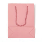 10 pc Kraft Paper Bags, Gift Bags, Shopping Bags, Wedding Bags, Rectangle with Handles, Pink, 20x15.1x6.15cm