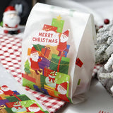 1 Bag Christmas Theme Rectangle Paper Candy Bags, No Handle, for Gift & Food Wrapping Bags, Gift Box Pattern, 24.8x10x0.02cm, 50pcs/bag