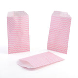 100 pc White Kraft Paper Bags, No Handles, Storage Bags, Wave Pattern, Wedding Party Birthday Gift Bag, Pink, 15x8.3x0.02cm