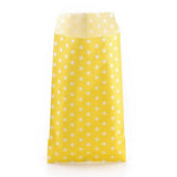 100 pc Kraft Paper Bags, No Handles, Storage Bags, White Polka Dot Pattern, Wedding Party Birthday Gift Bag, Yellow, 15x8.3x0.02cm