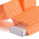 100 pc Kraft Paper Bags, No Handles, Storage Bags, White Polka Dot Pattern, Wedding Party Birthday Gift Bag, Orange, 17.8x9x6.2cm