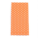 100 pc Kraft Paper Bags, No Handles, Storage Bags, White Polka Dot Pattern, Wedding Party Birthday Gift Bag, Orange, 17.8x9x6.2cm
