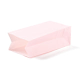 100 pc Rectangle Kraft Paper Bags, None Handles, Gift Bags, Pink, 9.1x5.8x17.9cm