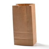 100 pc Rectangle Kraft Paper Bags, None Handles, Gift Bags, BurlyWood, 9.1x5.8x17.9cm