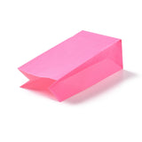 100 pc Rectangle Kraft Paper Bags, None Handles, Gift Bags, Deep Pink, 9.1x5.8x17.9cm