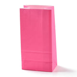 100 pc Rectangle Kraft Paper Bags, None Handles, Gift Bags, Deep Pink, 9.1x5.8x17.9cm
