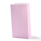 100 pc Rectangle Kraft Paper Bags, None Handles, Gift Bags, Pearl Pink, 9.1x5.8x17.9cm