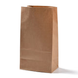 100 pc Rectangle Kraft Paper Bags, None Handles, Gift Bags, BurlyWood, 13x8x24cm