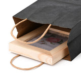 30 pc Kraft Paper Bags, Gift Bags, Shopping Bags, with Handles, Black, 15x8x21cm