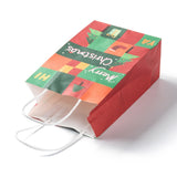 20 pc Christmas Theme Kraft Paper Gift Bags, with Handles, Shopping Bags, Mixed Patterns, 13.5x8x22cm