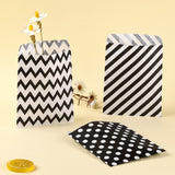 1 Bag 120Pcs 3 Patterns Kraft Paper Bags, No Handles, for Food Storage Bags, with Polka Dot/Stripe/Wave Pattern, 40pcs/pattern