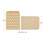 1 Bag 100Pcs 4 Patterns Eco-Friendly Kraft Paper Bags, No Handles, for Food Storage Bags, Gift Bags, Shopping Bags, with Diagonal Stripe/Star/Polka Dot/Wave Pattern, 18x13cm, 25pcs/pattern