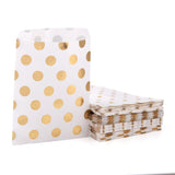 1 Bag 100Pcs 4 Patterns Eco-Friendly Kraft Paper Bags, No Handles, for Food Storage Bags, Gift Bags, Shopping Bags, with Diagonal Stripe/Star/Polka Dot/Wave Pattern, 18x13x0.01cm, 25pcs/pattern