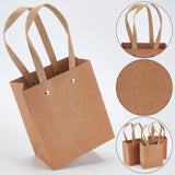 1 Bag 10 Pcs Kraft Paper Flower Bags with Handle, 13x0.4x15cm Florist Bouquet Packaging Bags Rectangle Tote Bags with 10Pcs Paper Price Tags and Jute Cord for Flower Shop Christmas Wedding Favor