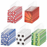 1 Set OLYCRAFT 25Pcs 5 Colors Sports Party Favor Bags Rectangle Sport Party Paper Bags Party Gift Treat Bags with Handles for Soccer Baseball Basketball Football Sports Themed Birthday Supplies Decorations