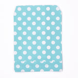 100 pc Kraft Paper Bags, No Handles, Food Storage Bags, Polka Dot Pattern, Sky Blue, 18x13cm