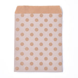 100 pc Kraft Paper Bags, No Handles, Food Storage Bags, BurlyWood, Polka Dot Pattern, 18x13cm