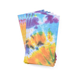 1 Bag Elite Rectangle with Tie-Dye Pattern Kraft Paper Bag, No Handle with Sticker, for Party Recycled Gift Packaging Bag, Colorful, 20x12x8cm and 13.5x13.5cm, 14pcs/set, 2sets/bag