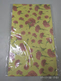10 Set Flowers Floral Paper Gift Bag, Xmas Party Holiday Cookies Bag, with Sticker, Yellow, 23x13cm, 3pcs/set