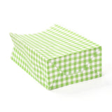 100 pc Rectangle with Tartan Pattern Paper Bags, No Handle, for Gift & Food Bags, Yellow Green, 23x15x0.1cm