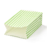 100 pc Rectangle with Tartan Pattern Paper Bags, No Handle, for Gift & Food Bags, Yellow Green, 23x15x0.1cm