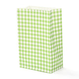 100 pc Rectangle with Tartan Pattern Paper Bags, No Handle, for Gift & Food Bags, Yellow Green, 23x15x0.1cm