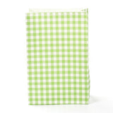 100 pc Rectangle with Tartan Pattern Paper Bags, No Handle, for Gift & Food Bags, Yellow Green, 23x15x0.1cm