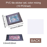 Craspire PVC Tile Stickers Set, Square Picture Frame with Flower Pattern, Mixed Color, 10.1x10.1x0.05cm, 10pcs/set, 2set/pack