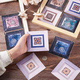 Craspire PVC Tile Stickers Set, Square Picture Frame with Flower Pattern, Mixed Color, 10.1x10.1x0.05cm, 10pcs/set, 2set/pack