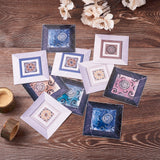 Craspire PVC Tile Stickers Set, Square Picture Frame with Flower Pattern, Mixed Color, 10.1x10.1x0.05cm, 10pcs/set, 2set/pack