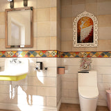 Craspire PVC Tile Stickers Set, Square Picture Frame with Flower Pattern, Mixed Color, 10.1x10.1x0.05cm, 10pcs/set, 2set/pack