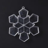 10 pcs 12 Grids Transparent Plastic Box, Snowflake Bead Containers for Small Jewelry and Beads, Clear, 18.8x15.3x2.5cm, Inner Diameter: 52.5x32mm and 50x45mm