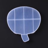 10 pcs 9 Grids Transparent Plastic Box, Apple Shaped Bead Containers for Small Jewelry and Beads, WhiteSmoke, 17.9x16.8x2.5cm, Inner Diameter: 39~72x26~45mm